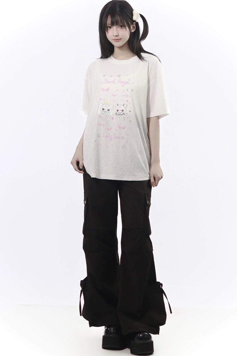 Studded Gathered Cargo Pants