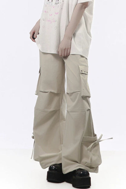 Studded Gathered Cargo Pants