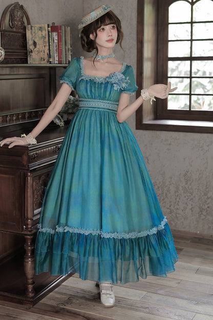 Water Lily Floral Long Dress