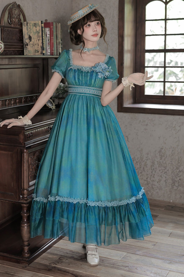 Water Lily Floral Long Dress