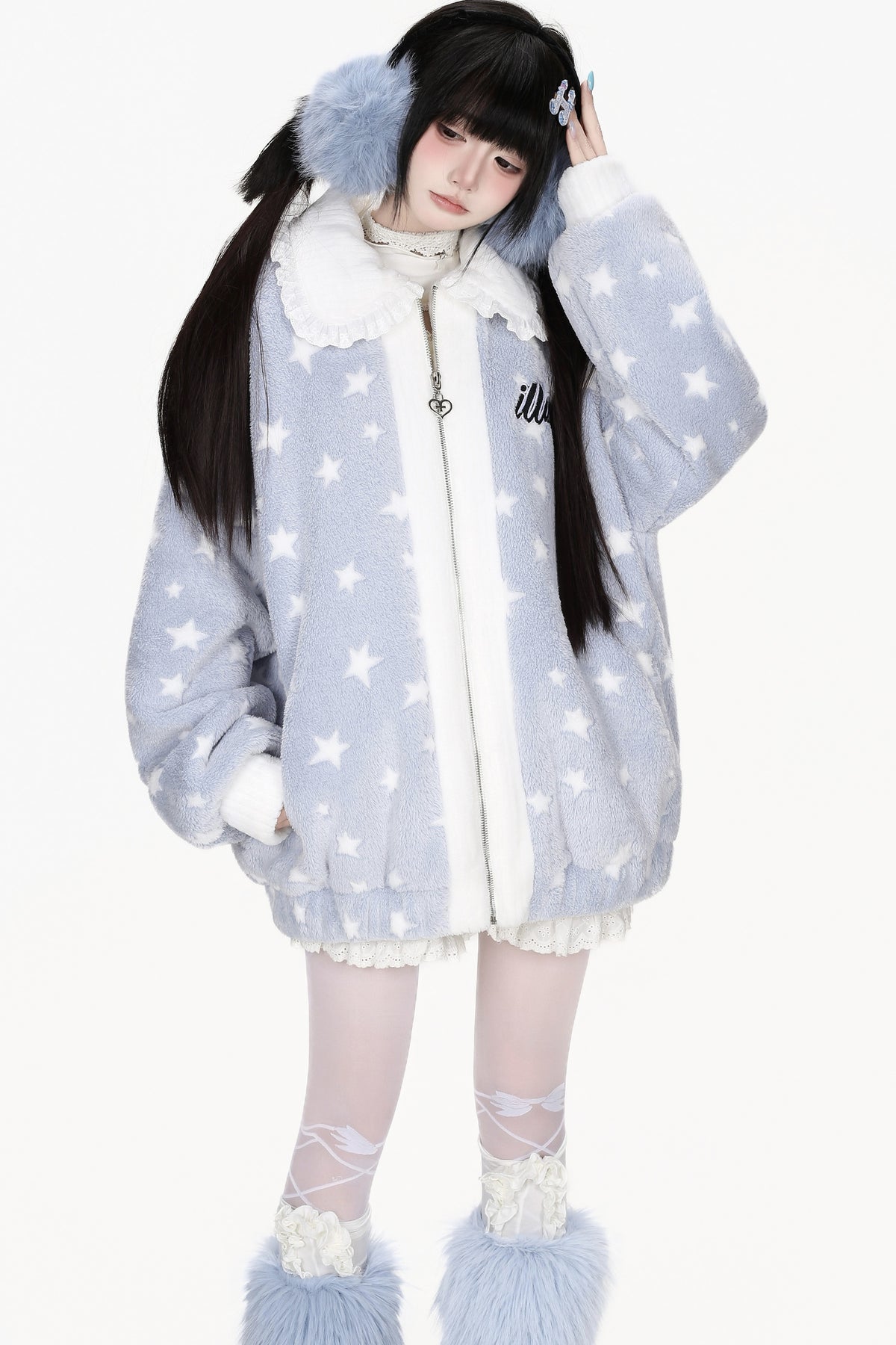 Veste matelassée étoilée à col Claudine