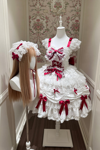 Silk Satin Doll-Like JSK Strap Dress