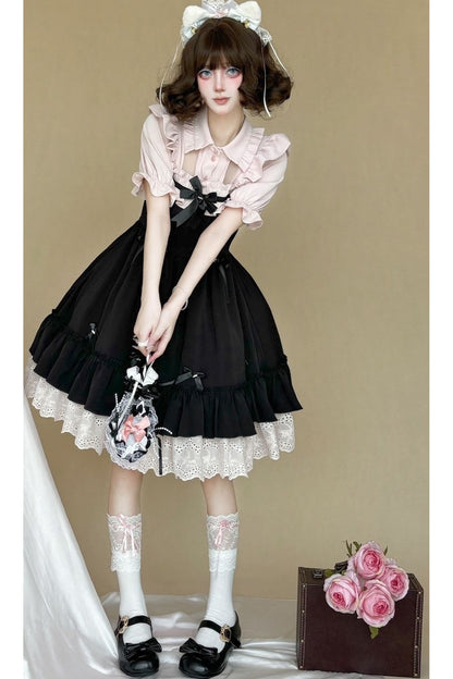 Lolita Lace Ribbon Ruffle Dress