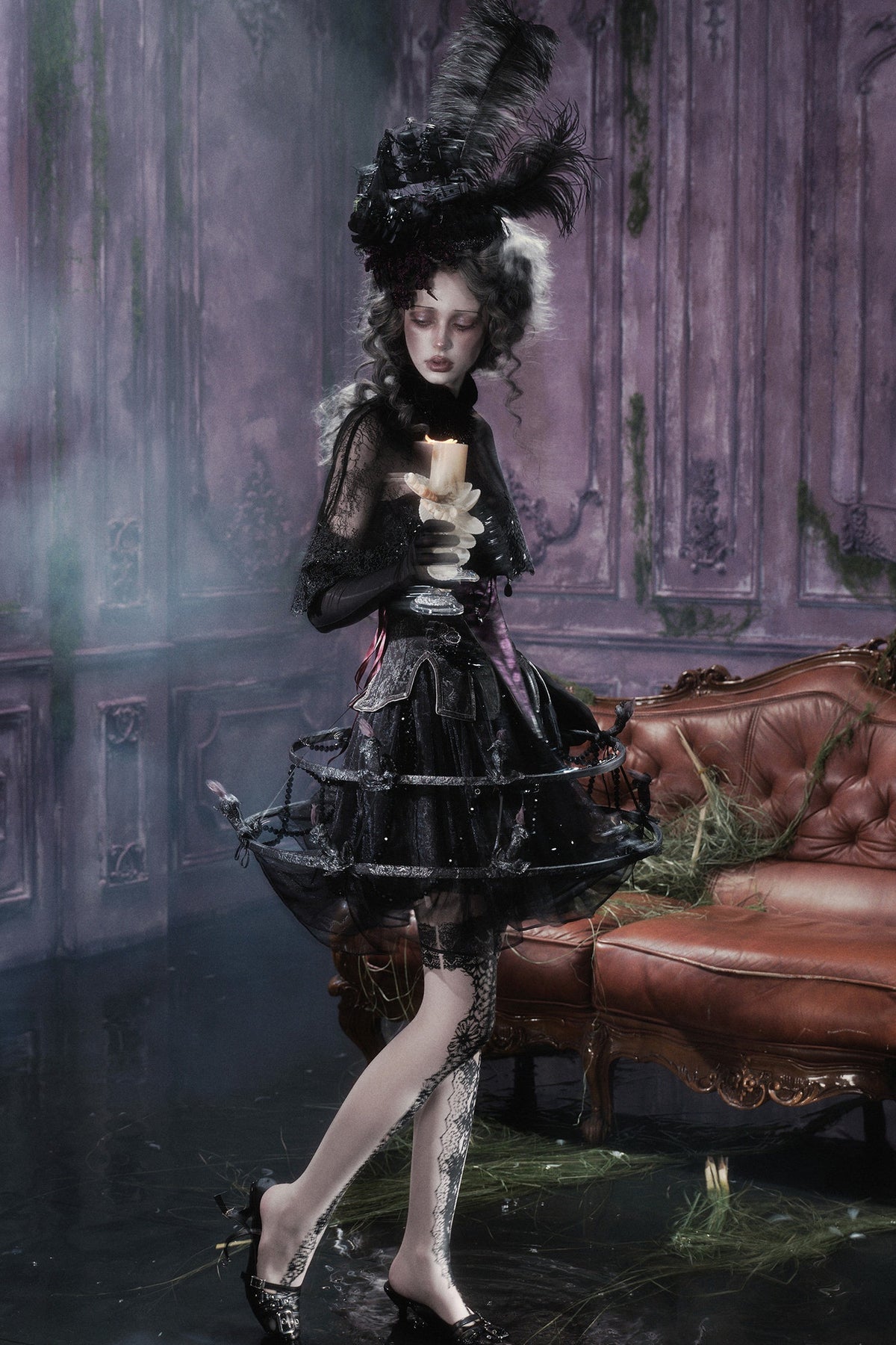 Gothic Black Lace Cape