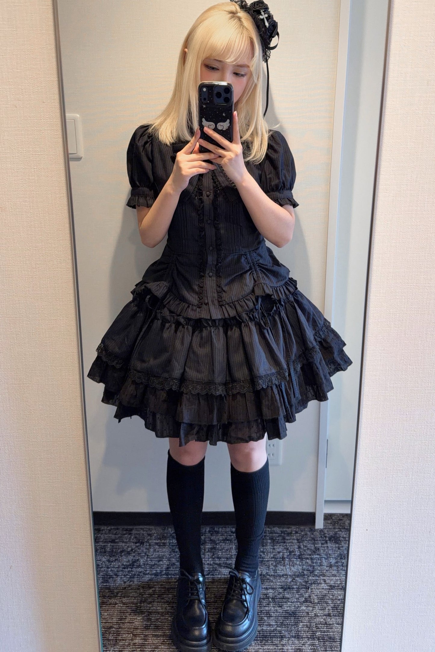 Hooded Rabbit Ear Top and Skirt Set