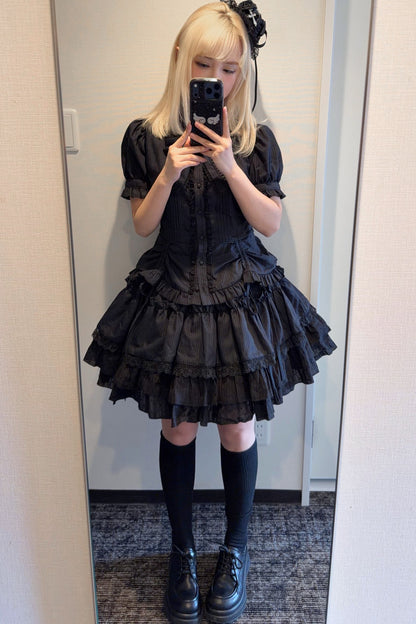 Hooded Rabbit Ear Top and Skirt Set