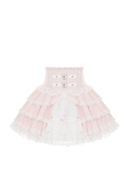 Snow Rabbit Plush Lace Coat, Top and Skirt Set-Up