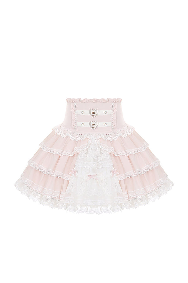 Snow Rabbit Plush Lace Coat, Top and Skirt Set-Up
