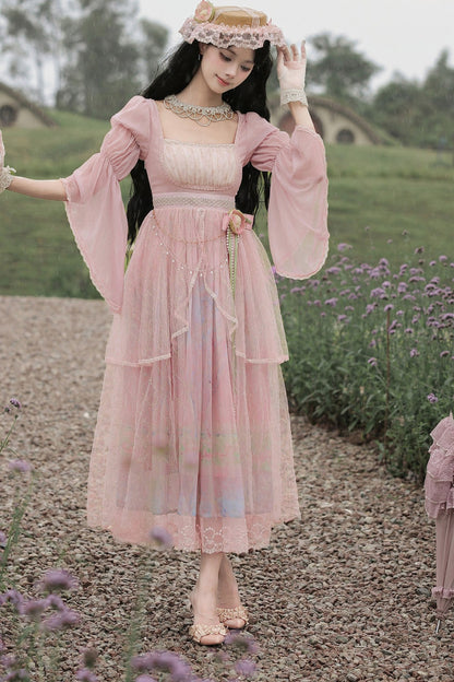 Ölgemälde-Lolita-JSK-Set mit hoher Taille