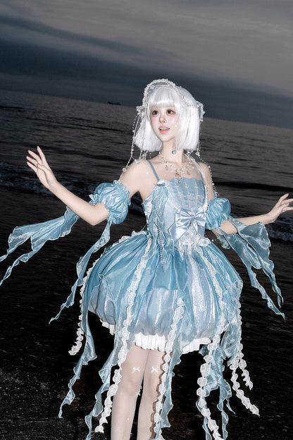 Fantasy Jellyfish Suspender Dress With Sleeves Set