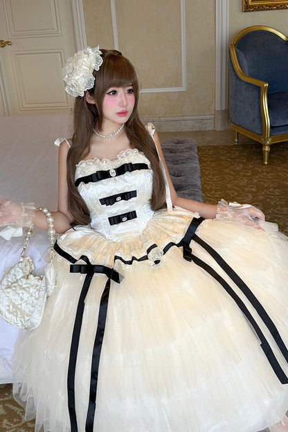 Elegant Ribbon Princess Long Dress