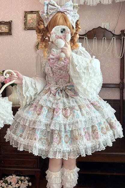 Elegance Floral Wall Doll-Like JSK Dress