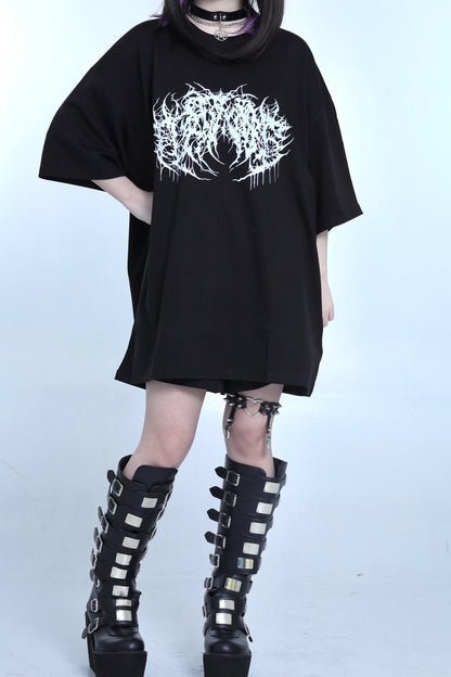 ゴシックパンクプリントTシャツ