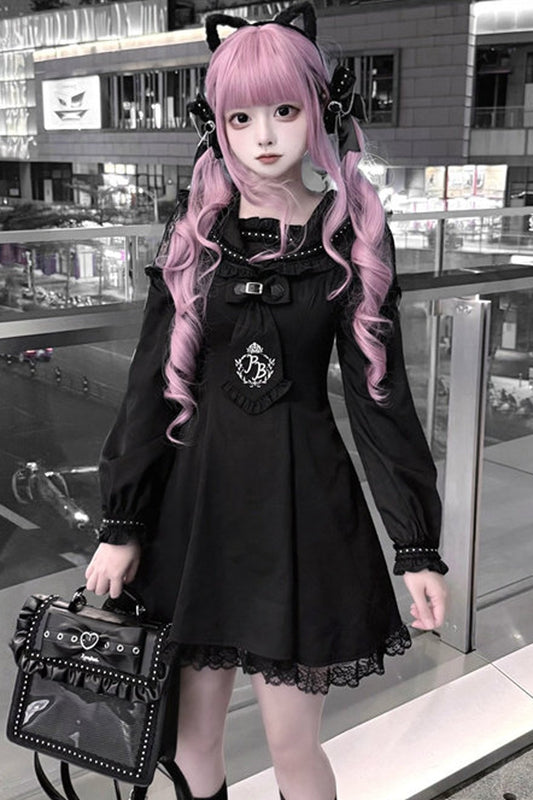 Black Lace Princess Dress+ Bag