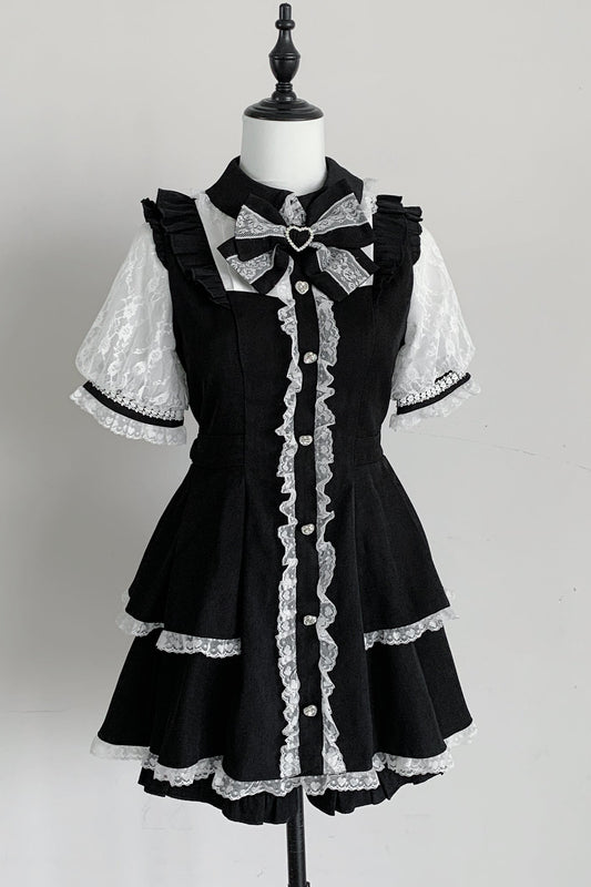 Heart Ribbon Dark Kawaii Doll Dress