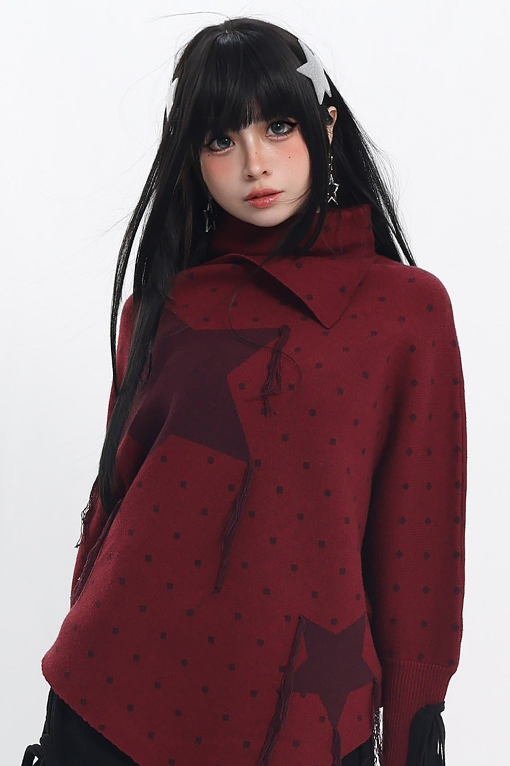 Polka Dot Star Knit Top
