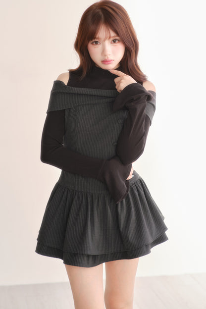Long Sleeve Knitted Striped Dress