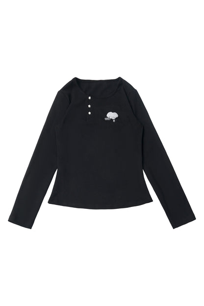 Three-Color Shawl Long-Sleeve