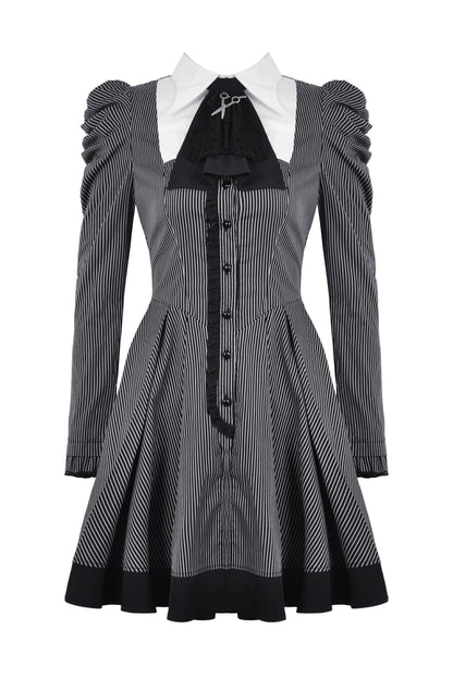 Gothic Lady Striped Dress