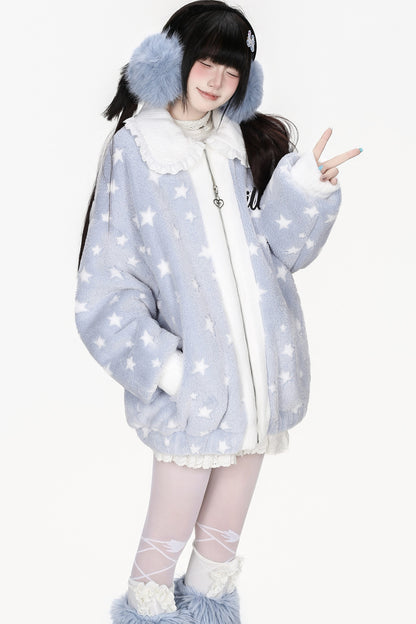Veste matelassée étoilée à col Claudine