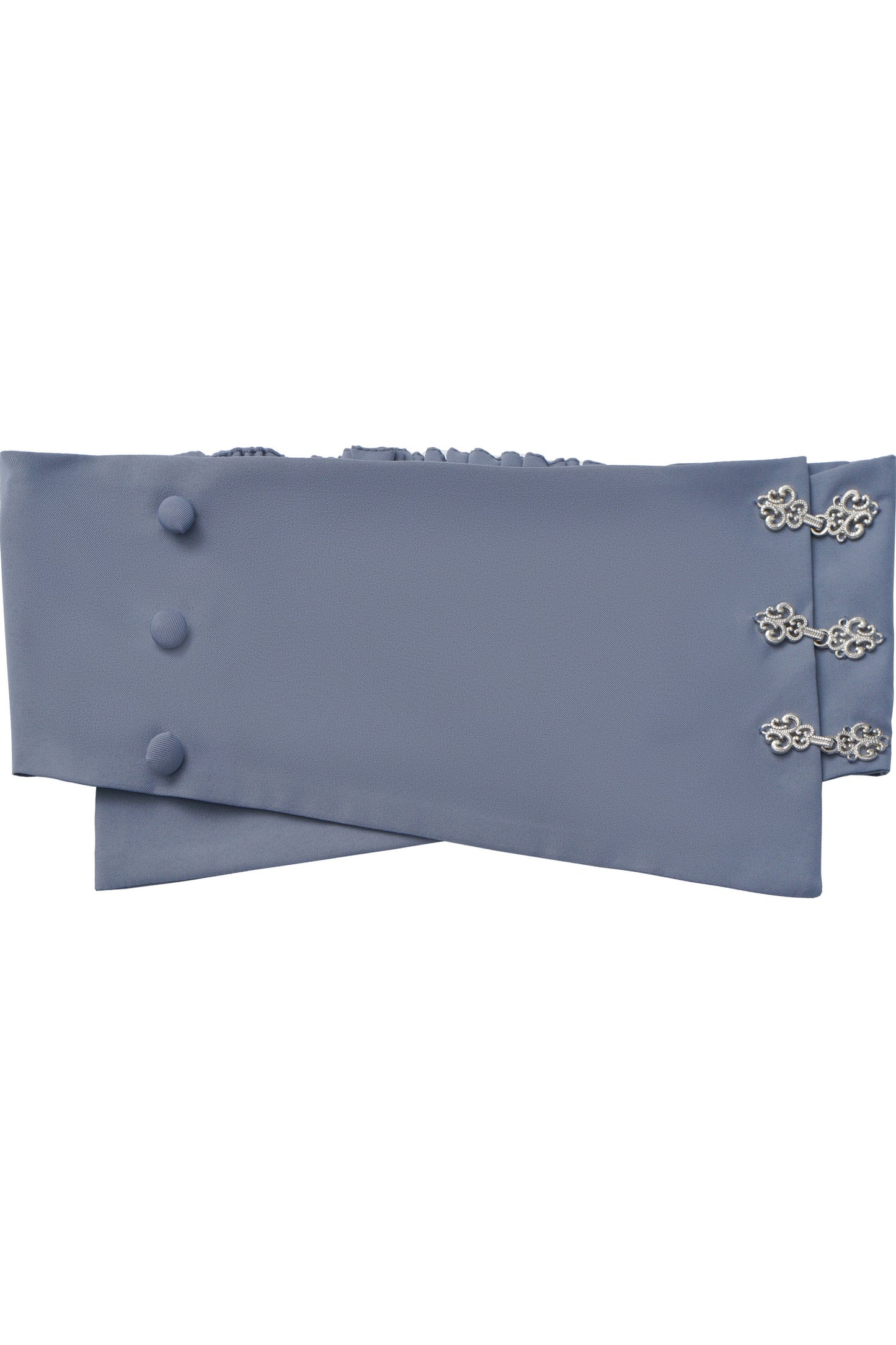 Blaues neues Set aus chinesisch inspiriertem, mehrlagigem asymmetrischem Hemd und langem Rock