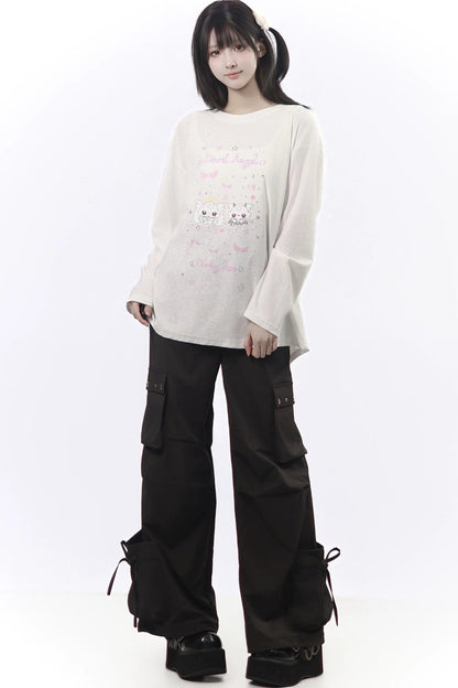 Studded Gathered Cargo Pants