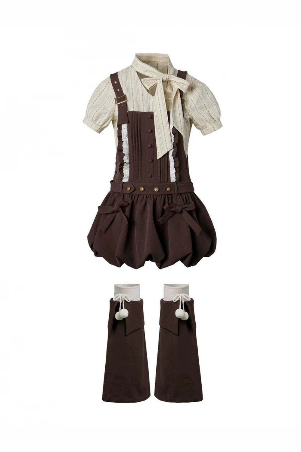 Midsummer Night Lace-Up Blouse + Suspender Skirt + Leg Warmers