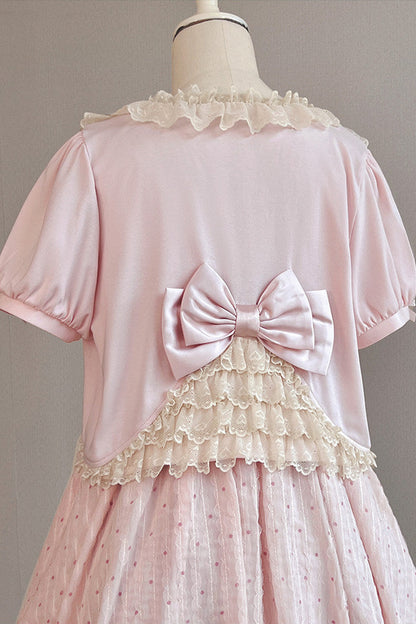 [Pre-order Deadline: May 29] Romantic Fairy Pink Lace Ribbon Cardigan