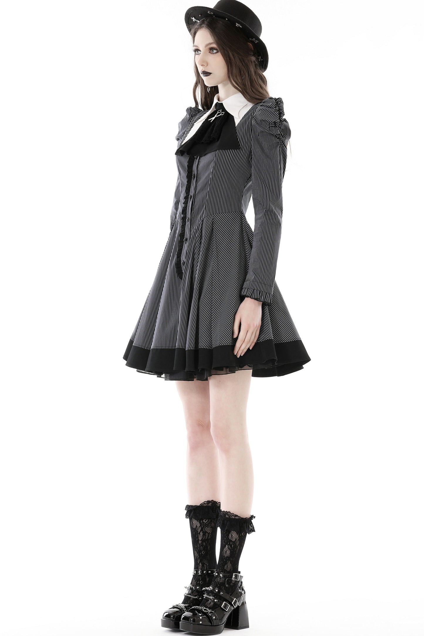 Gothic Lady Striped Dress