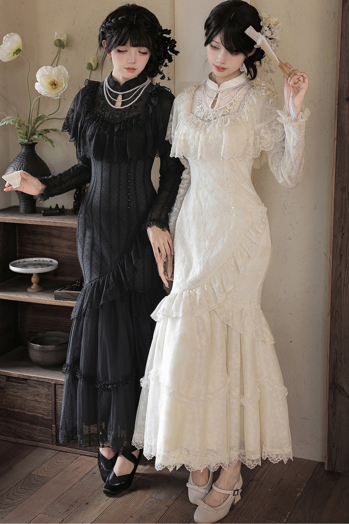 Embroidered Fishtail Qipao Dress