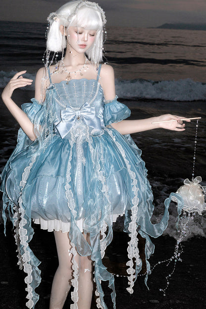 Fantasy Jellyfish Suspender Dress With Sleeves Set