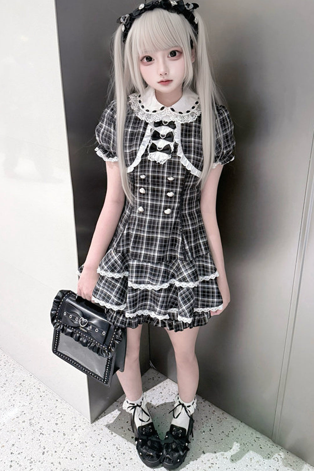 Checked Doll Jirai Kei Dress + Shorts