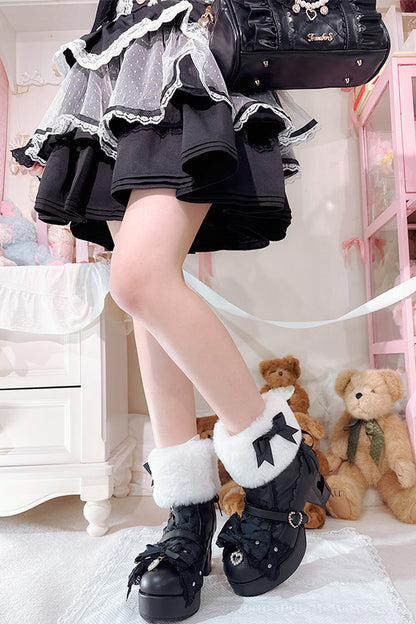 Bow Furry High-Heel Boots