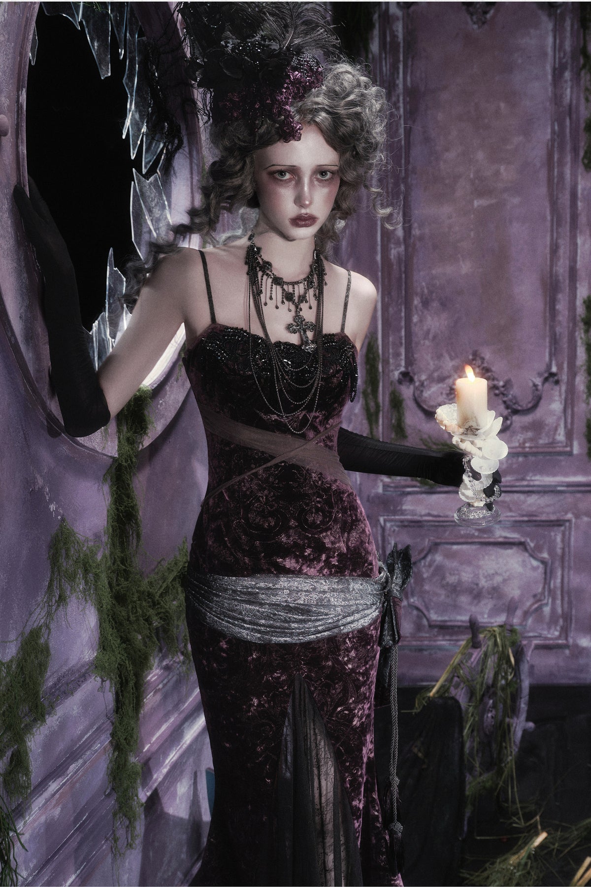 Robe sirène gothique en velours