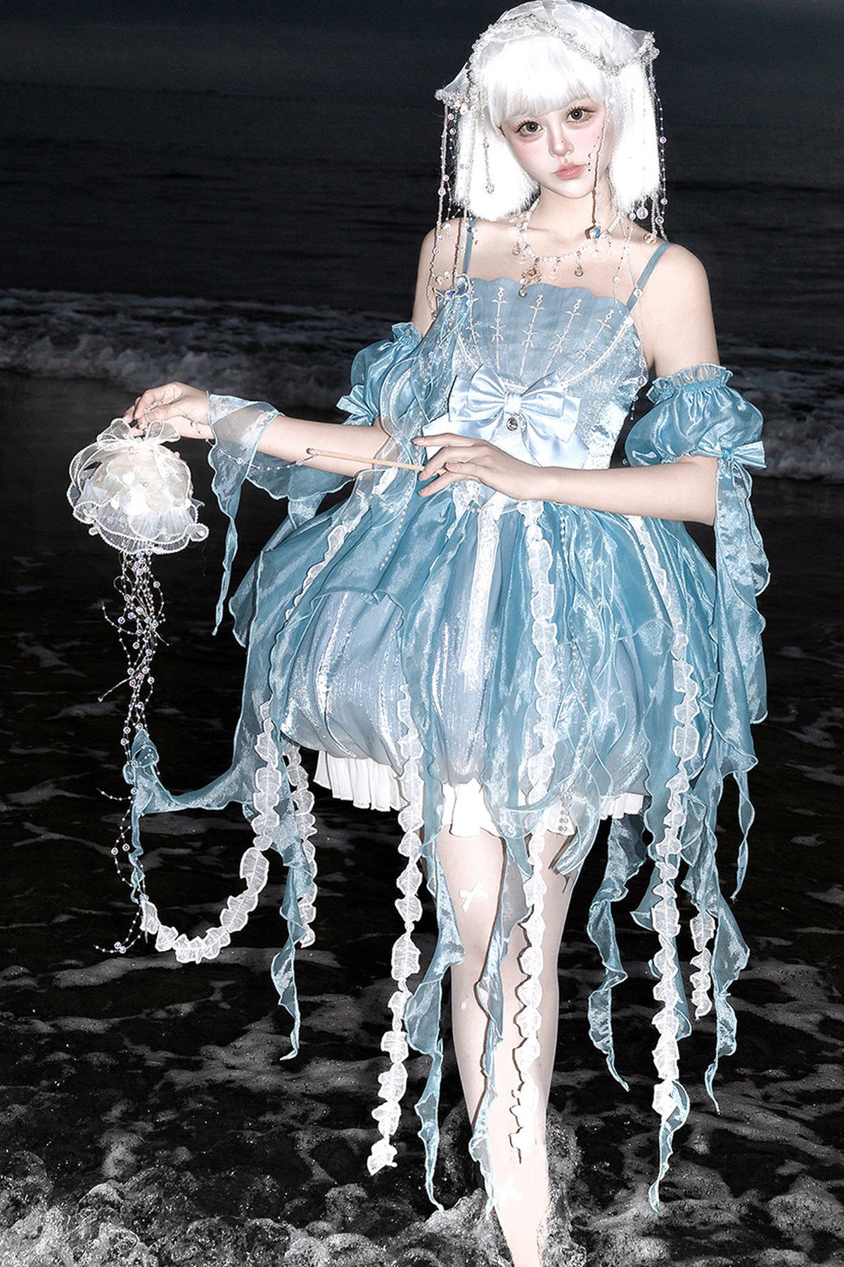 Fantasy Jellyfish Suspender Dress With Sleeves Set