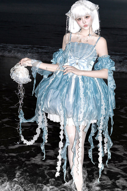 Fantasy Jellyfish Suspender Dress With Sleeves Set