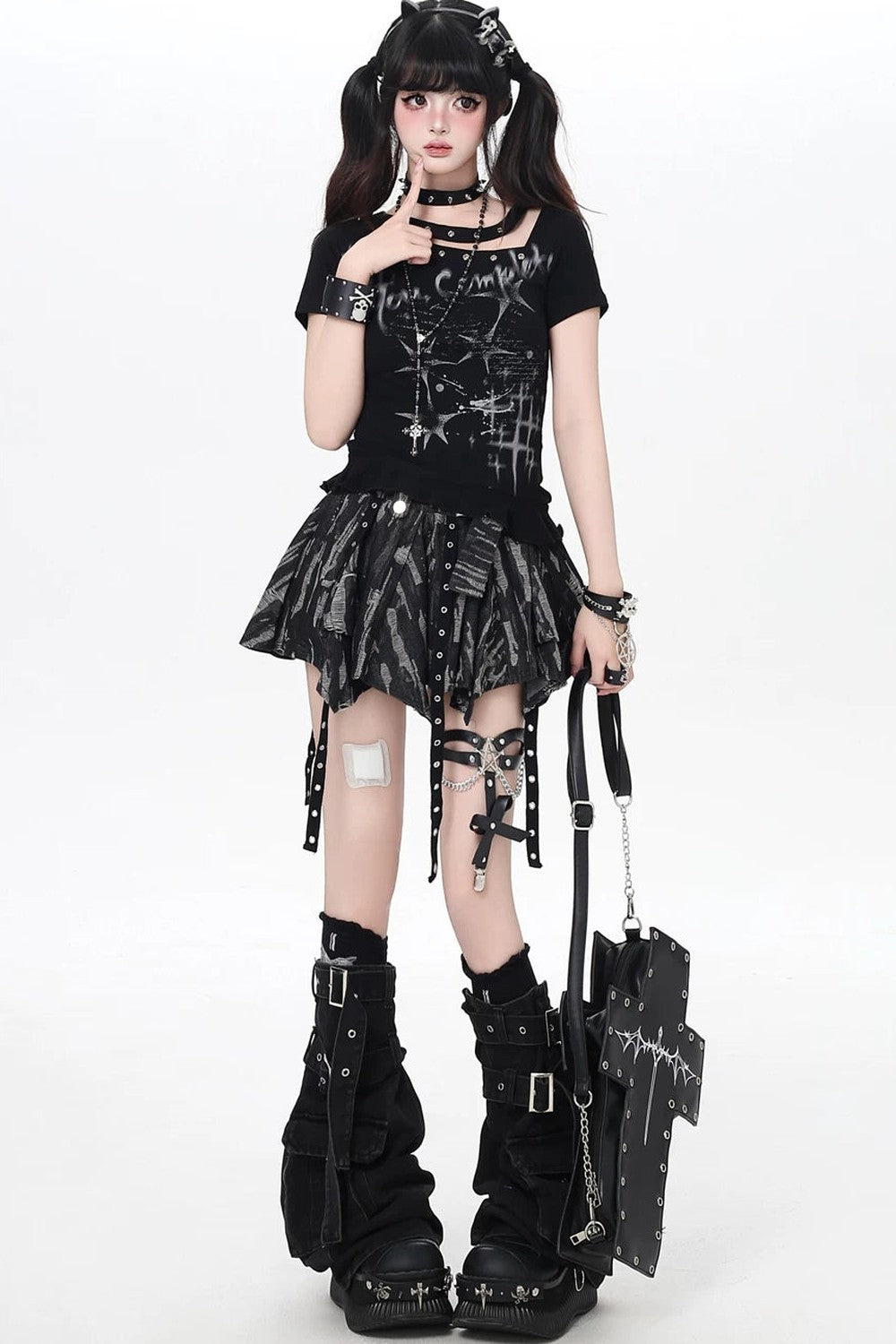 Subculture Y2K Asymmetric Neck T-Shirt