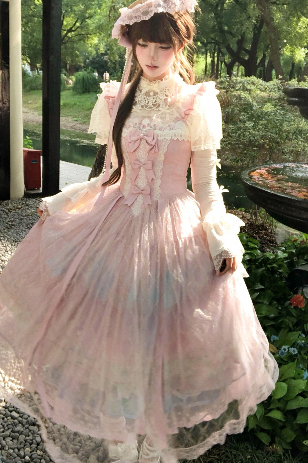 Ölgemälde-Lolita-JSK-Set mit hoher Taille