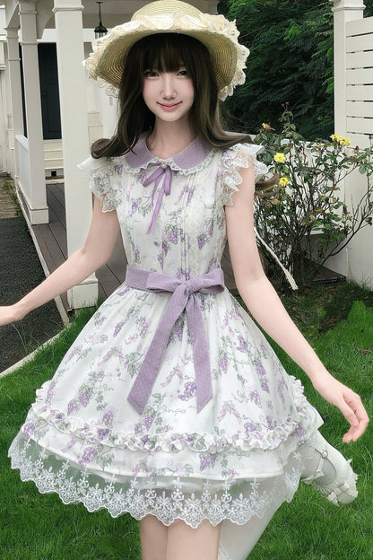 Grape Vine Floral Lace Dress