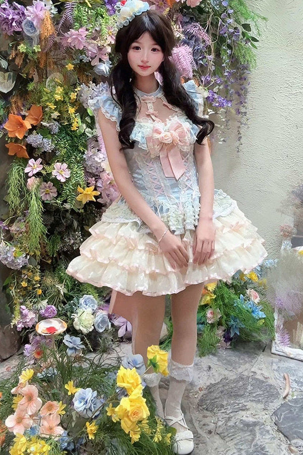 [Pre-order] Rose Ribbon Fairy Princess Dress + Accessories