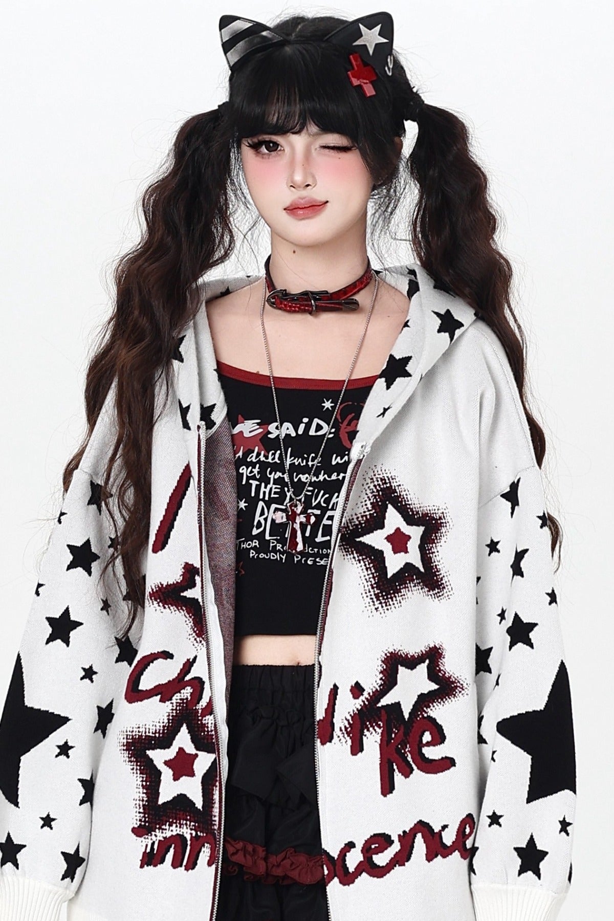 Night Stars Lantern Sleeve Cardigan