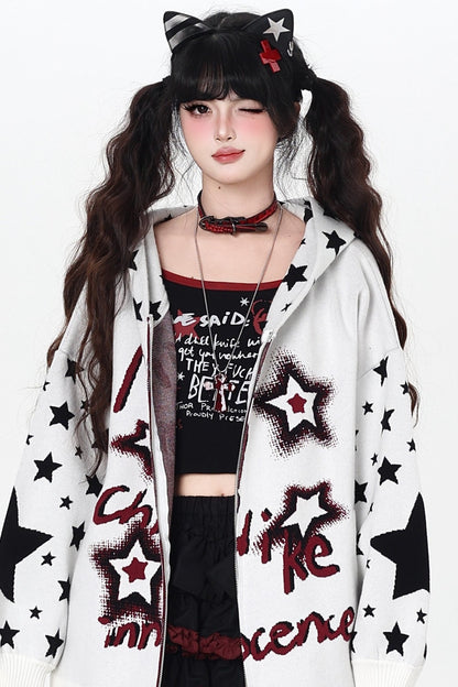 Night Stars Lantern Sleeve Cardigan
