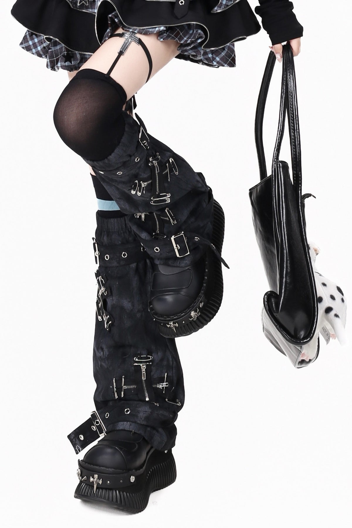 Punk Safety Pin Leg Warmers