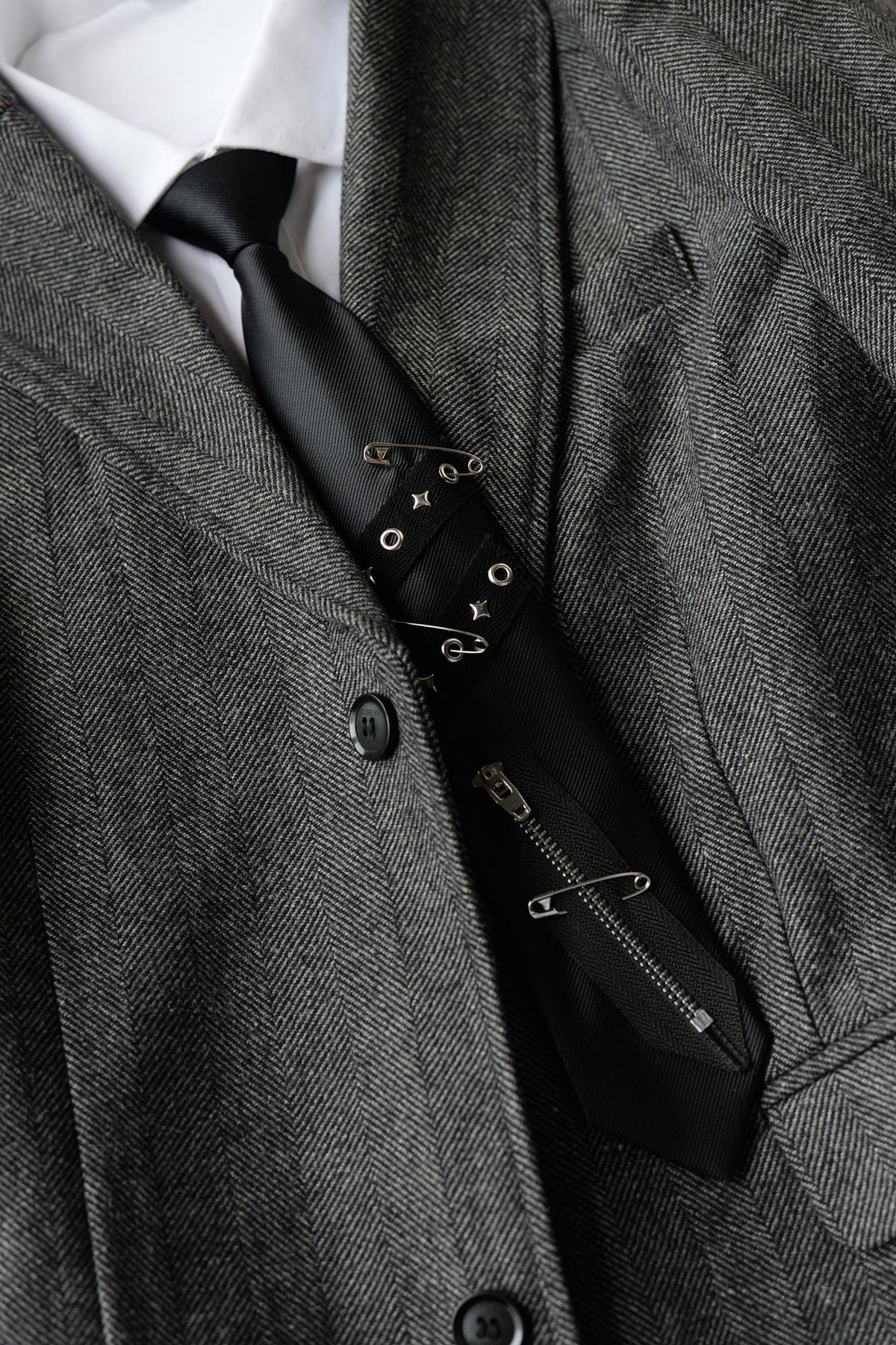 Zipper Decorative Necktie