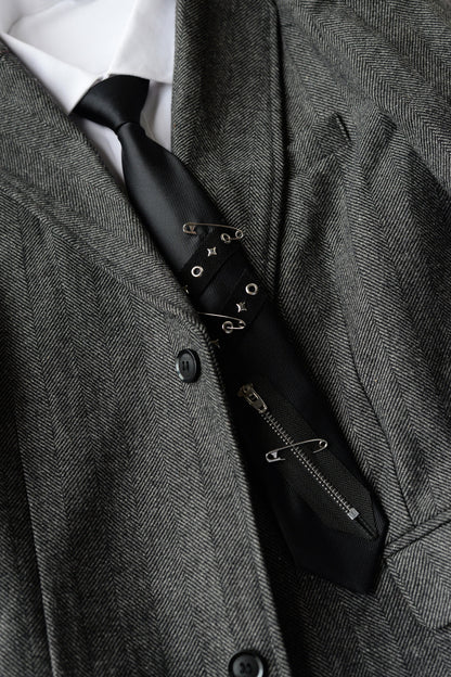 Zipper Decorative Necktie