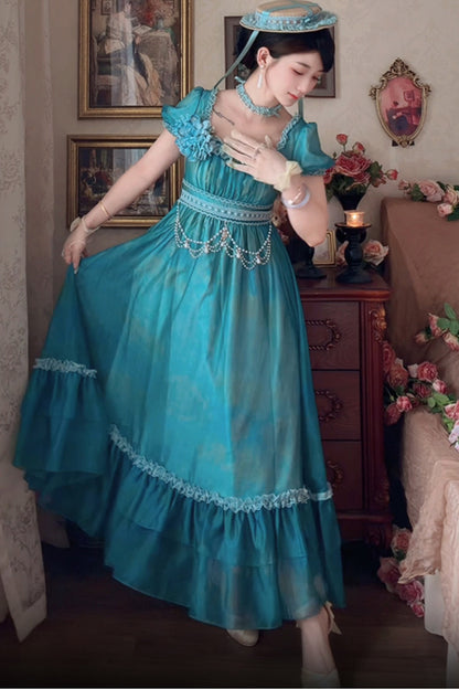 Water Lily Floral Long Dress