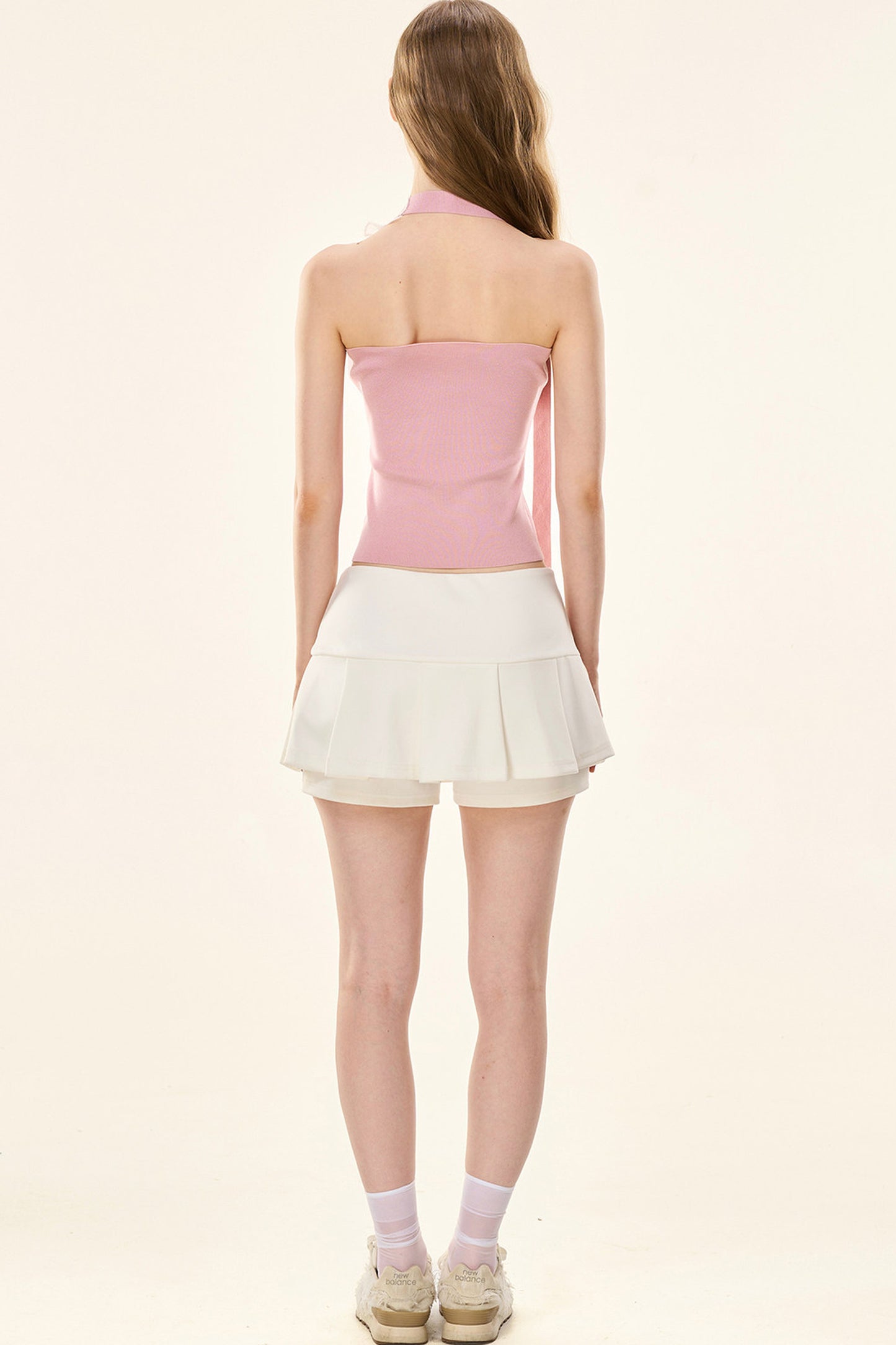 Halter-Oberteil mit Blumenspitze
