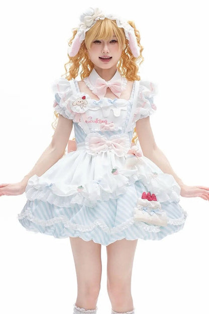 Ensemble robe Lolita à fleurs et chien