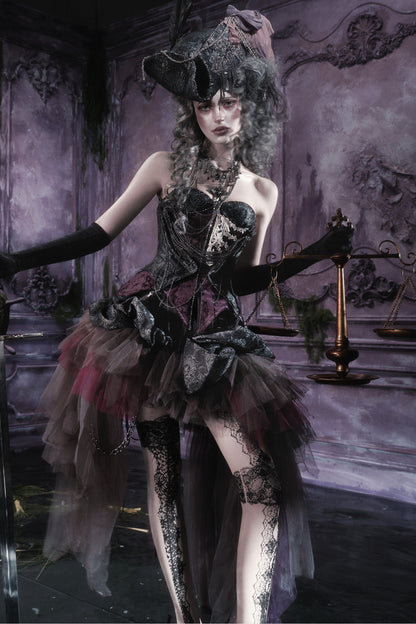 Asymmetrischer Gothic-Meshrock