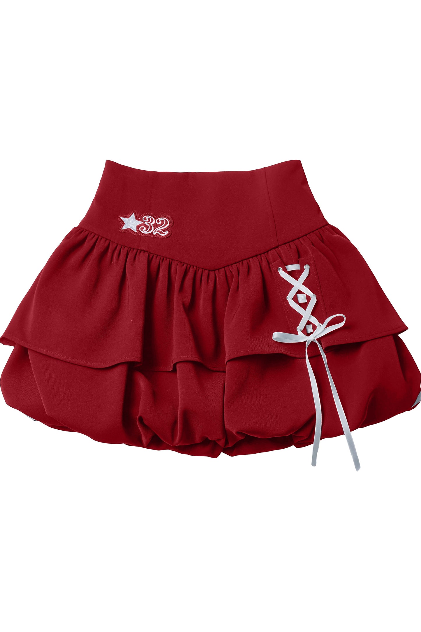Off-Shoulder Layered Star Graphic Top & Bubble Skirt Set-Up